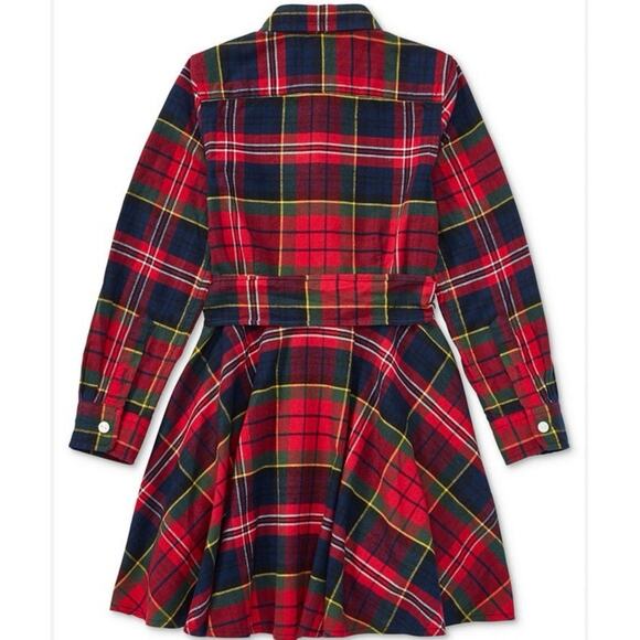POLO RALPH LAUREN Flannel Cotton christmas Shirtdress, 
Sz6X (* belt is missing) - Picture 2 of 7